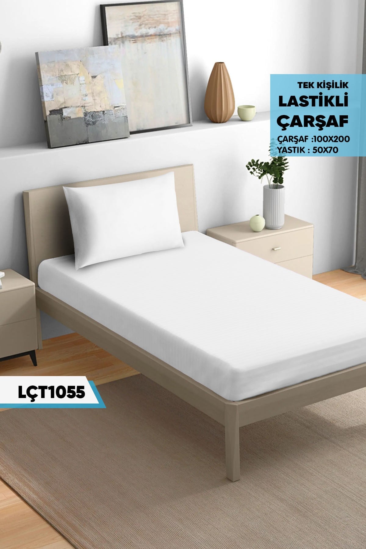 Tek Kişilik Lastikli Çarşaf Seti 100x200cm  LÇT0155-31401