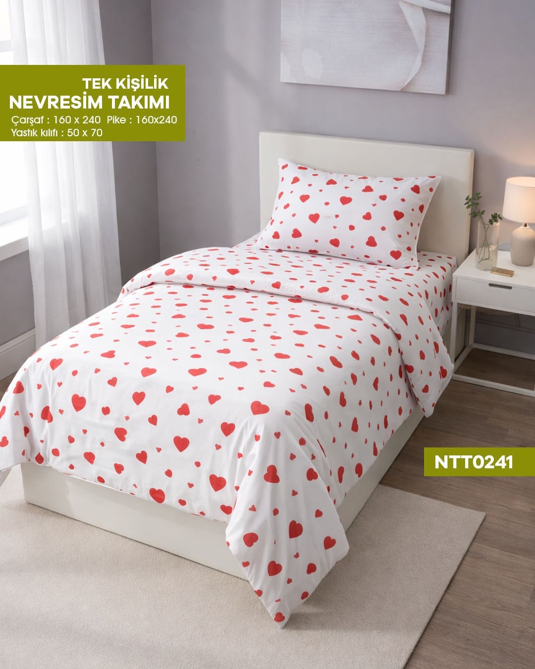 TEK KİŞİLİK RANFORCE NEVRESİM TAKIMI NTT0241-31803