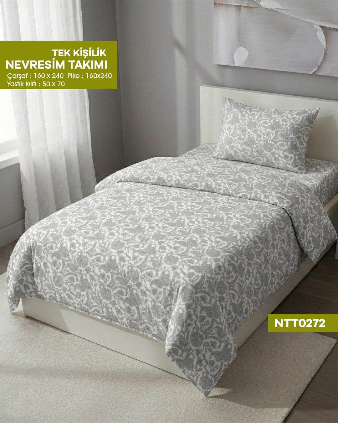 TEK KİŞİLİK RANFORCE NEVRESİM TAKIMI NTT0272-32105