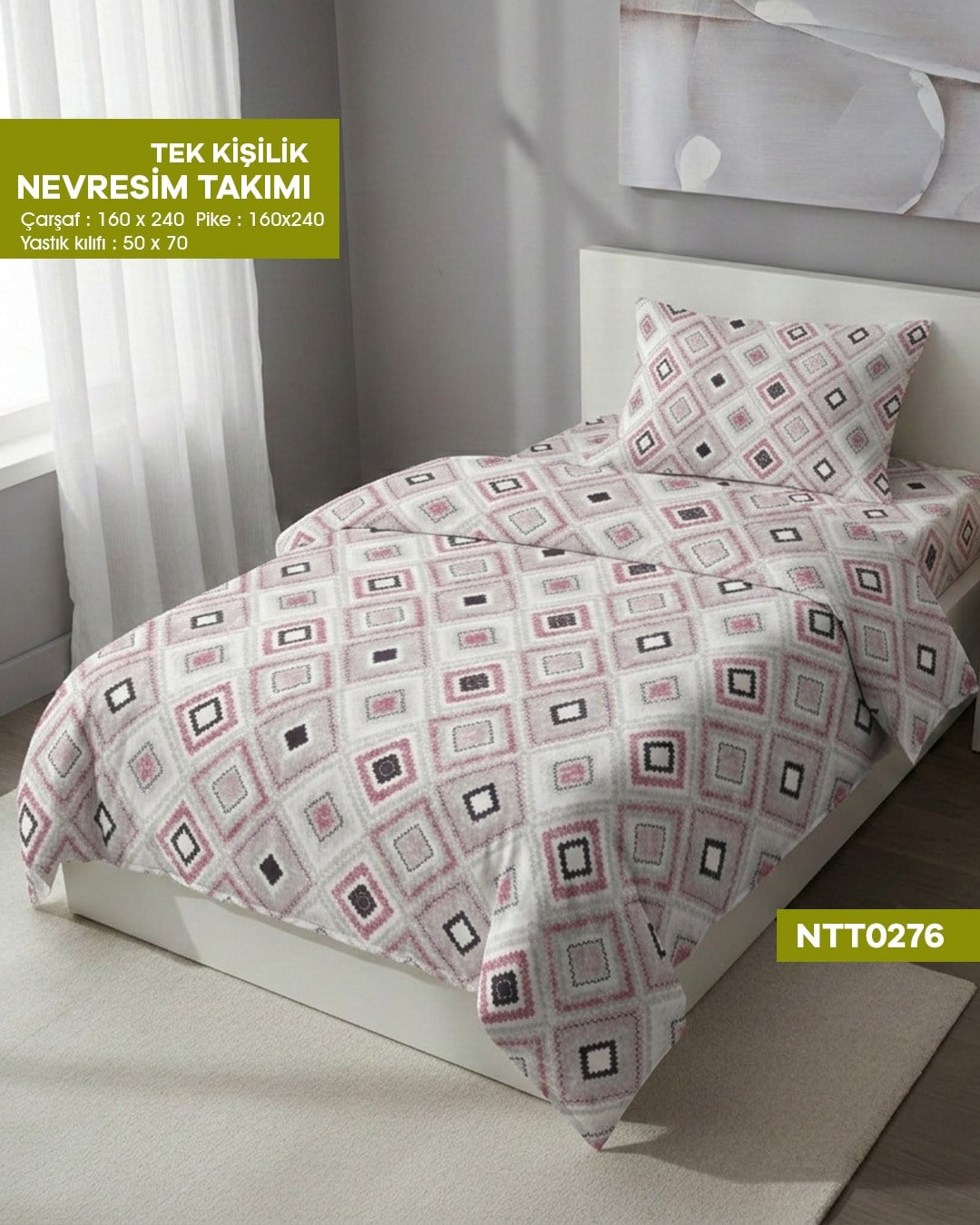 TEK KİŞİLİK RANFORCE NEVRESİM TAKIMI NTT0276-32104