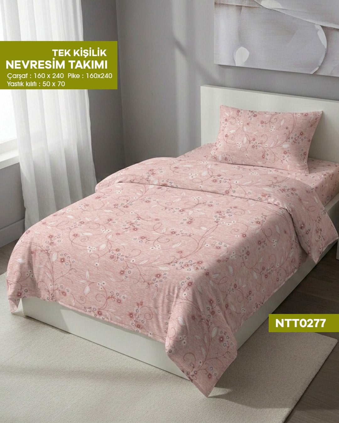TEK KİŞİLİK RANFORCE NEVRESİM TAKIMI NTT0277-32103