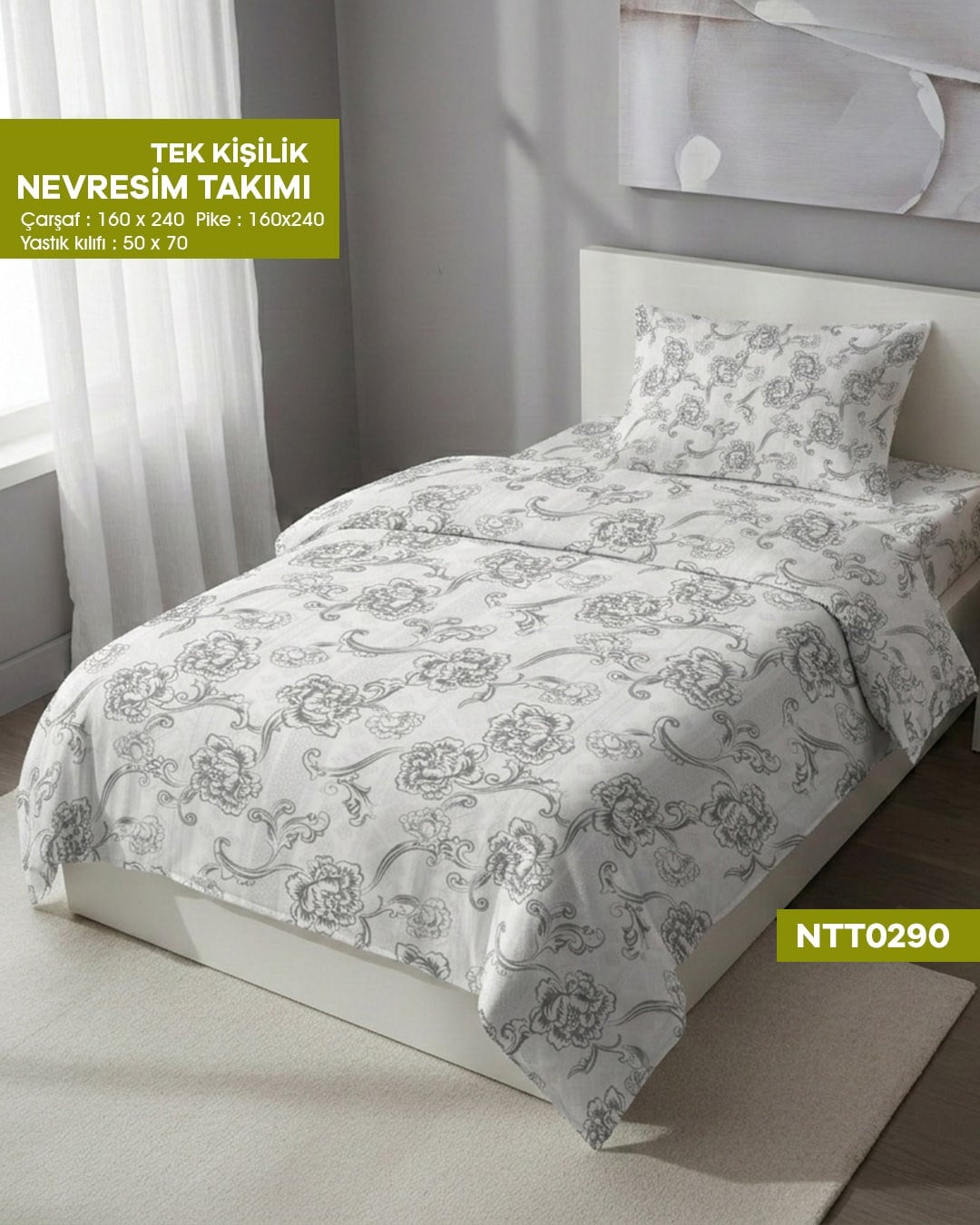 TEK KİŞİLİK RANFORCE NEVRESİM TAKIMI NTT0290-32005