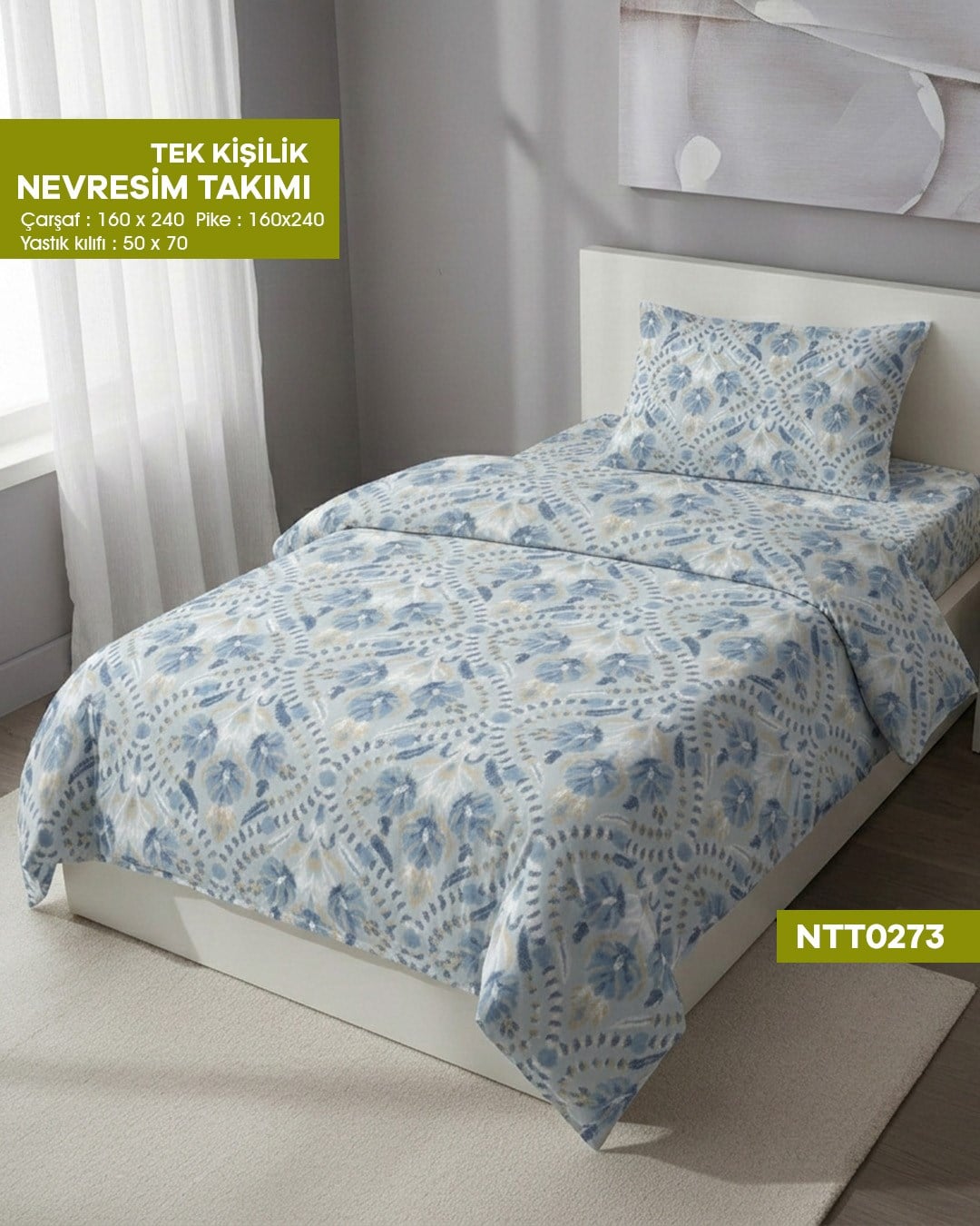 TEK KİŞİLİK RANFORCE NEVRESİM TAKIMI NTT0273-32107