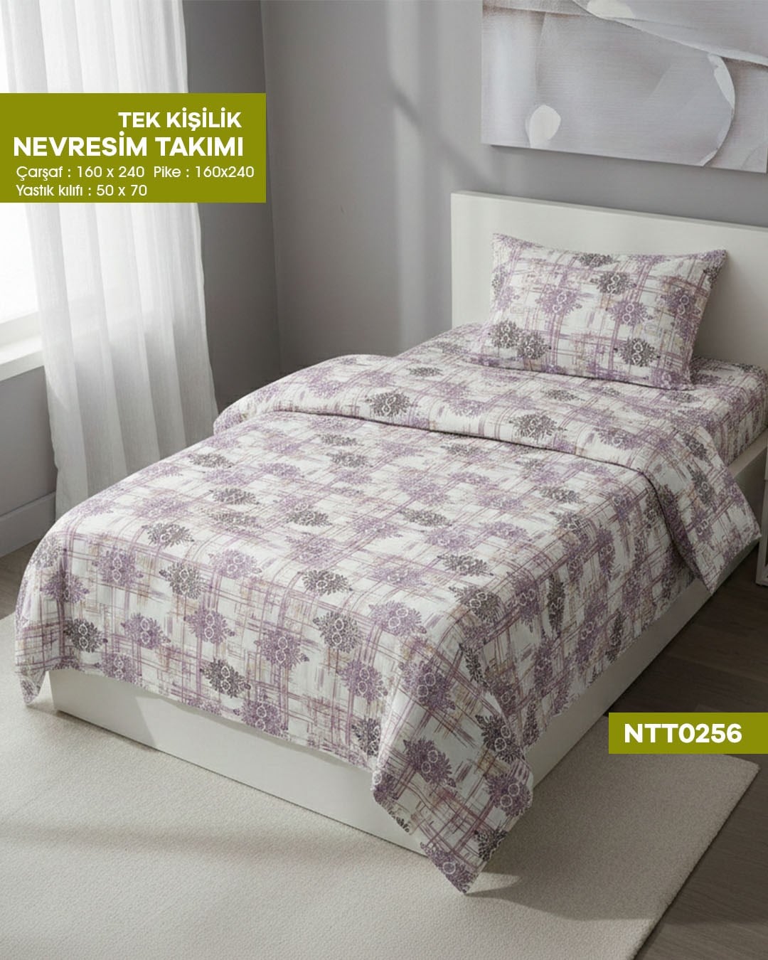 TEK KİŞİLİK RANFORCE NEVRESİM TAKIMI NTT0256-31904