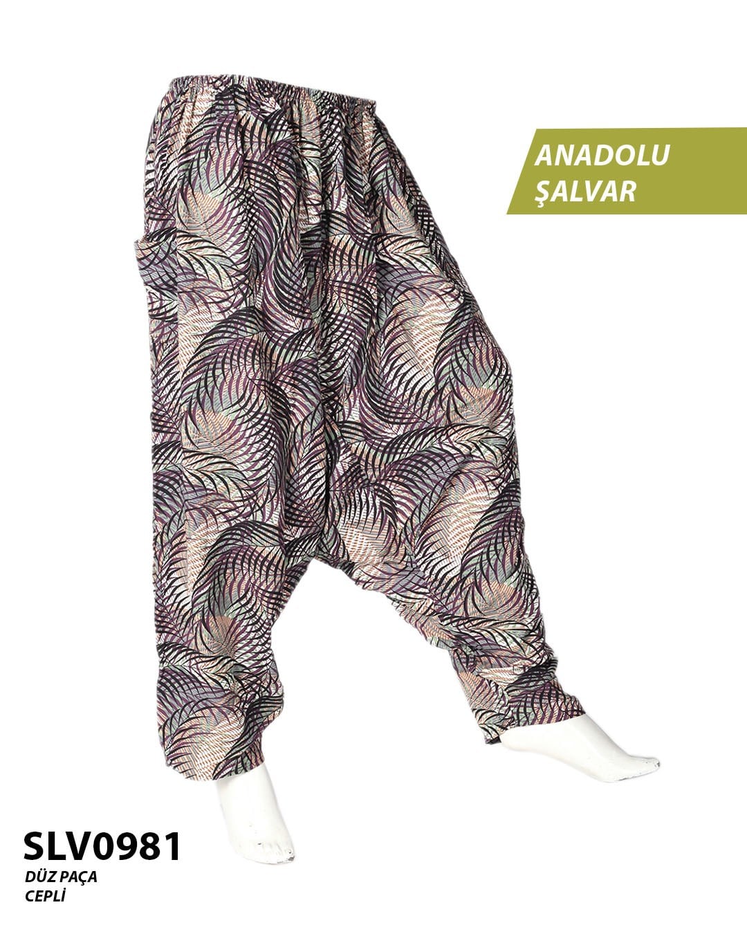 Viskon Düz Palça Anadolu Şalvar (Cepli) SLV0981-13704