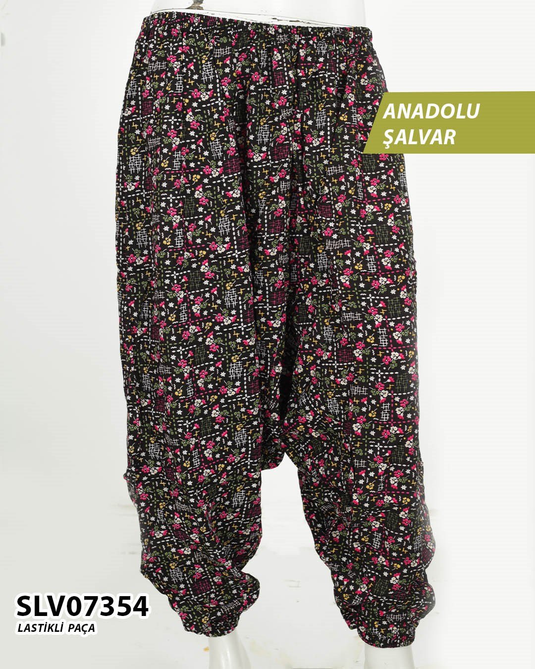 Viskon Lastik Paça Anadolu Şalvar  SLV07354-1001