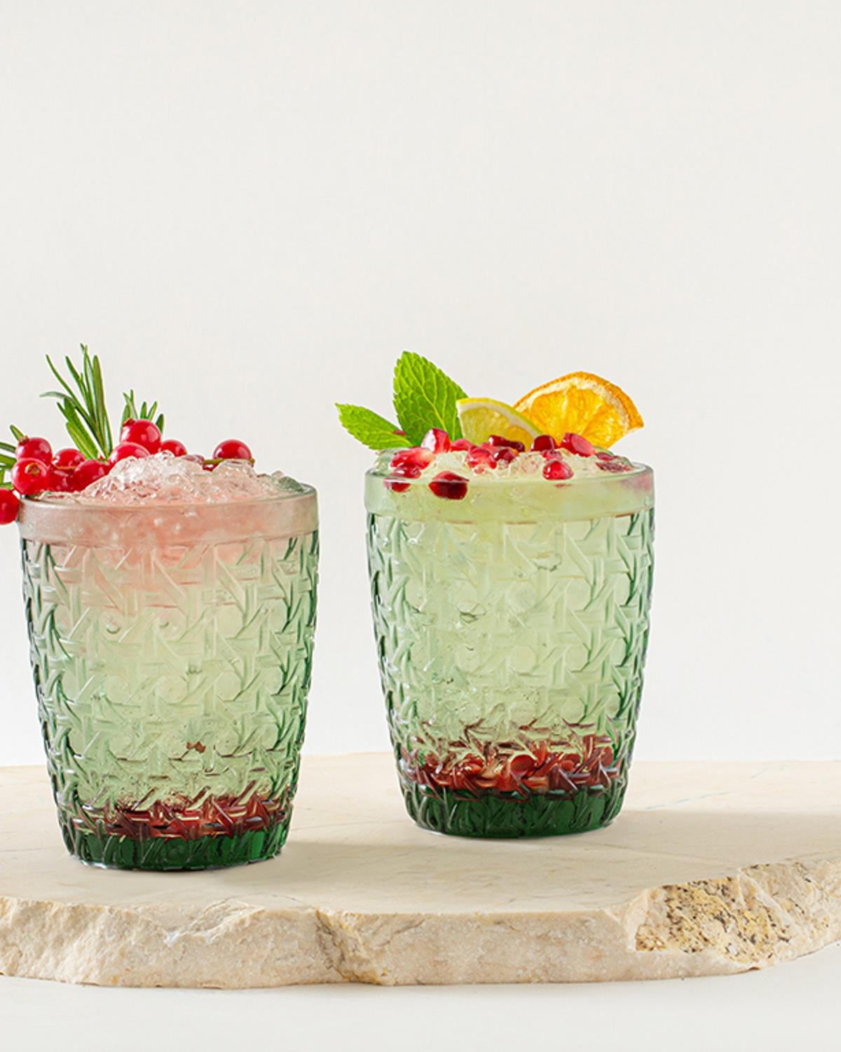 Agnes Чаша За Безалкохолно 2Бр., Стъкло, Тъмно Зелено, 290 Ml