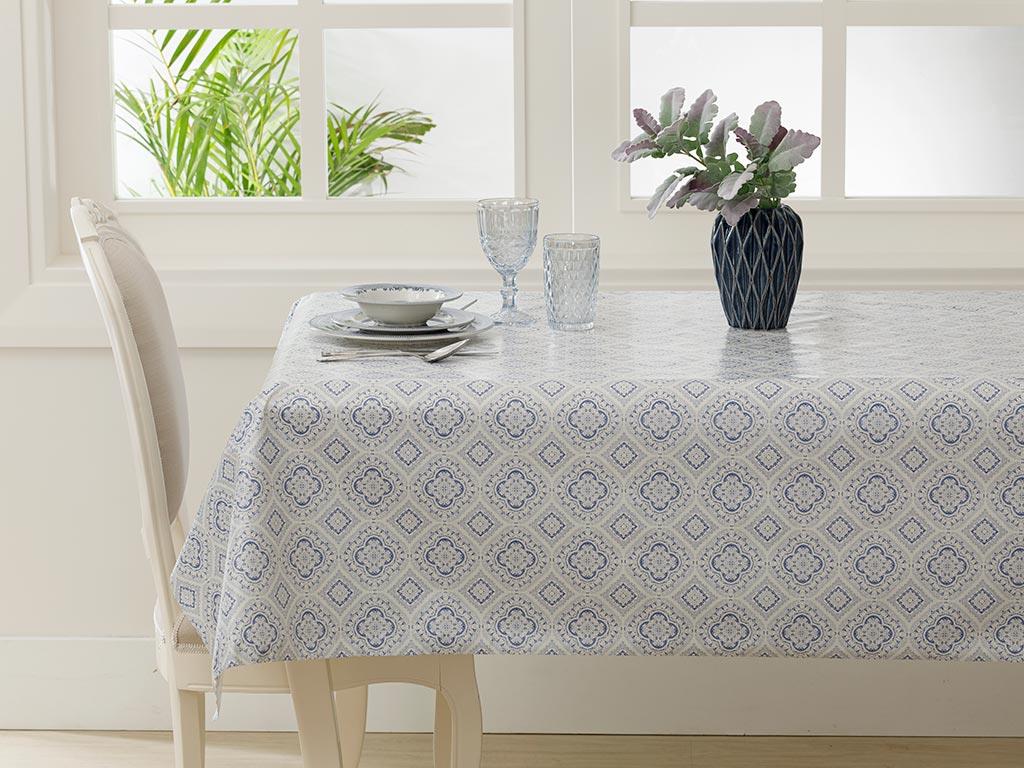 Alıssa Покривка за Маса ПВЦ 140x140 cm White-Blue