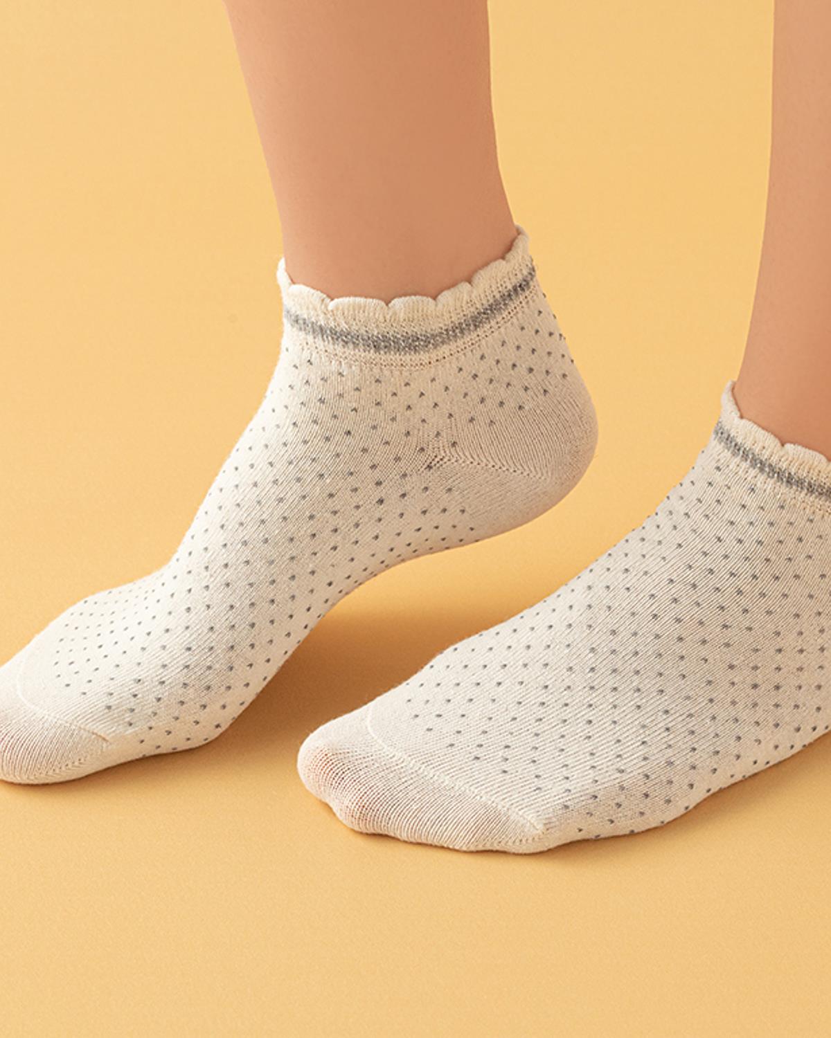 Amelia Чорапи Дамски Единичен, Памучен Полиестер, Екру, 36-40