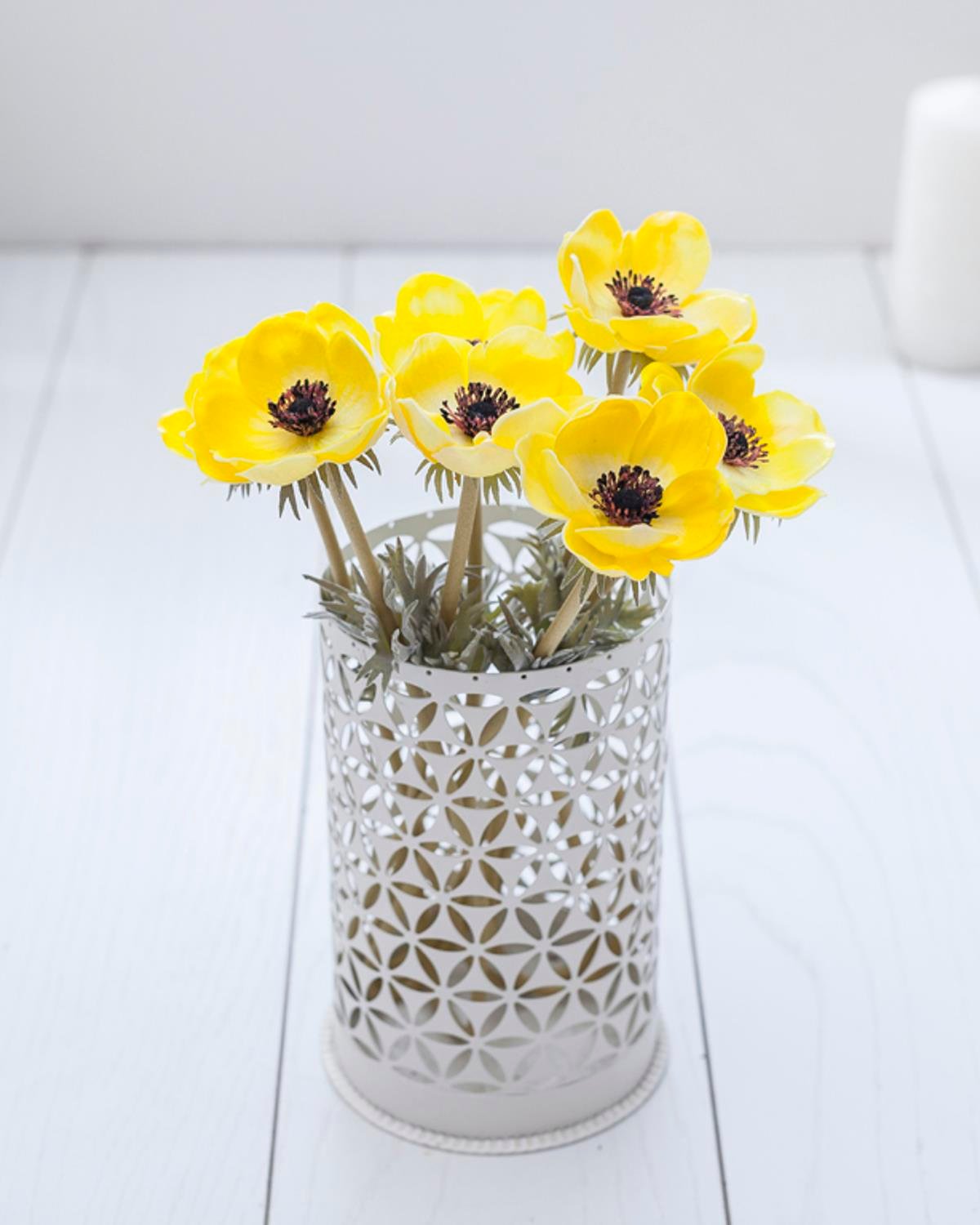 Anemon Изкуствено Цвете 43 см Жълт