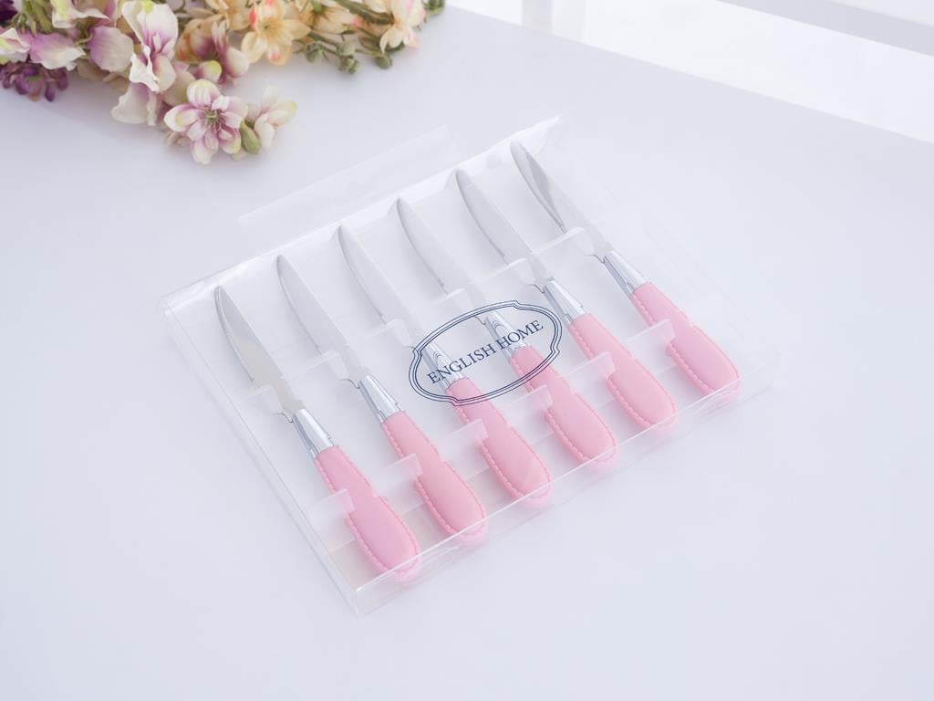 Audrey НОЖ ЗА ДЕСЕРТ 6 бр. Неръждаема стомана 1,5 mm Pink