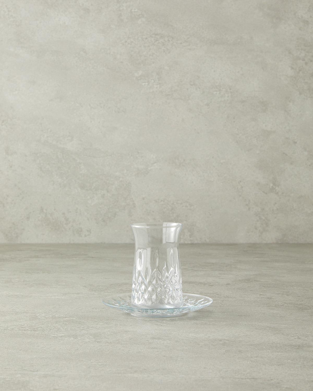 Aura Glass 12 Parça 6 Kişilik Tea Set 170 ml Transparent