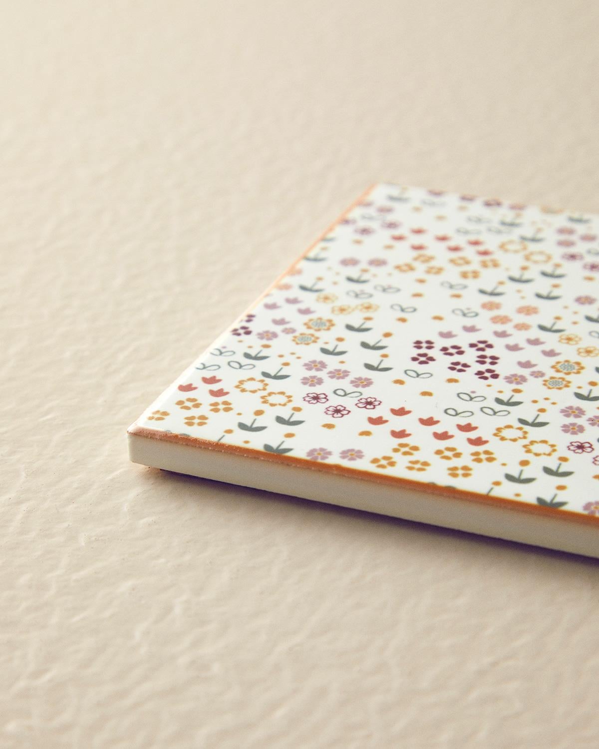 Autumn Flowers Ceramic Coaster 10,8 cm Yellow