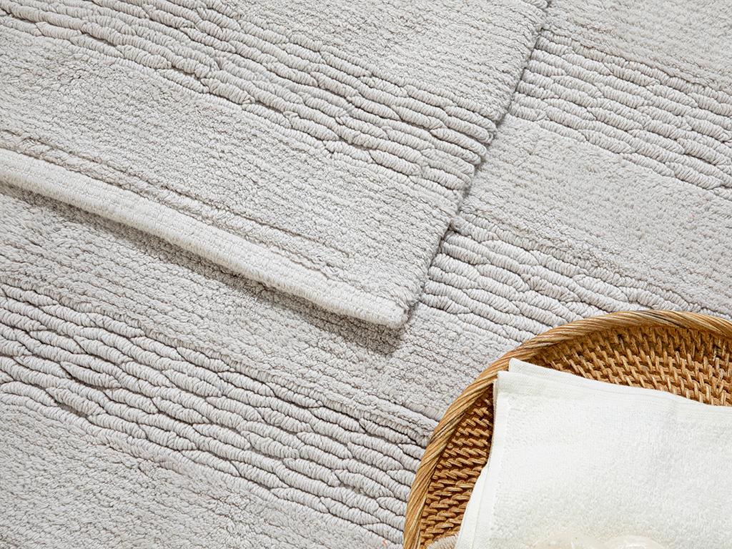 Ava Постелка За Баня Комплект 2Бр., Памучен, Сиво, 60 X 90 + 40 X 60 Cm