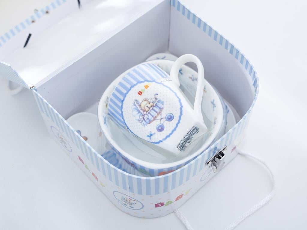 Baby Carrıage БЕБЕШКИ КОМПЛЕКТ ЗА 3 бр. Порцелан . Blue.