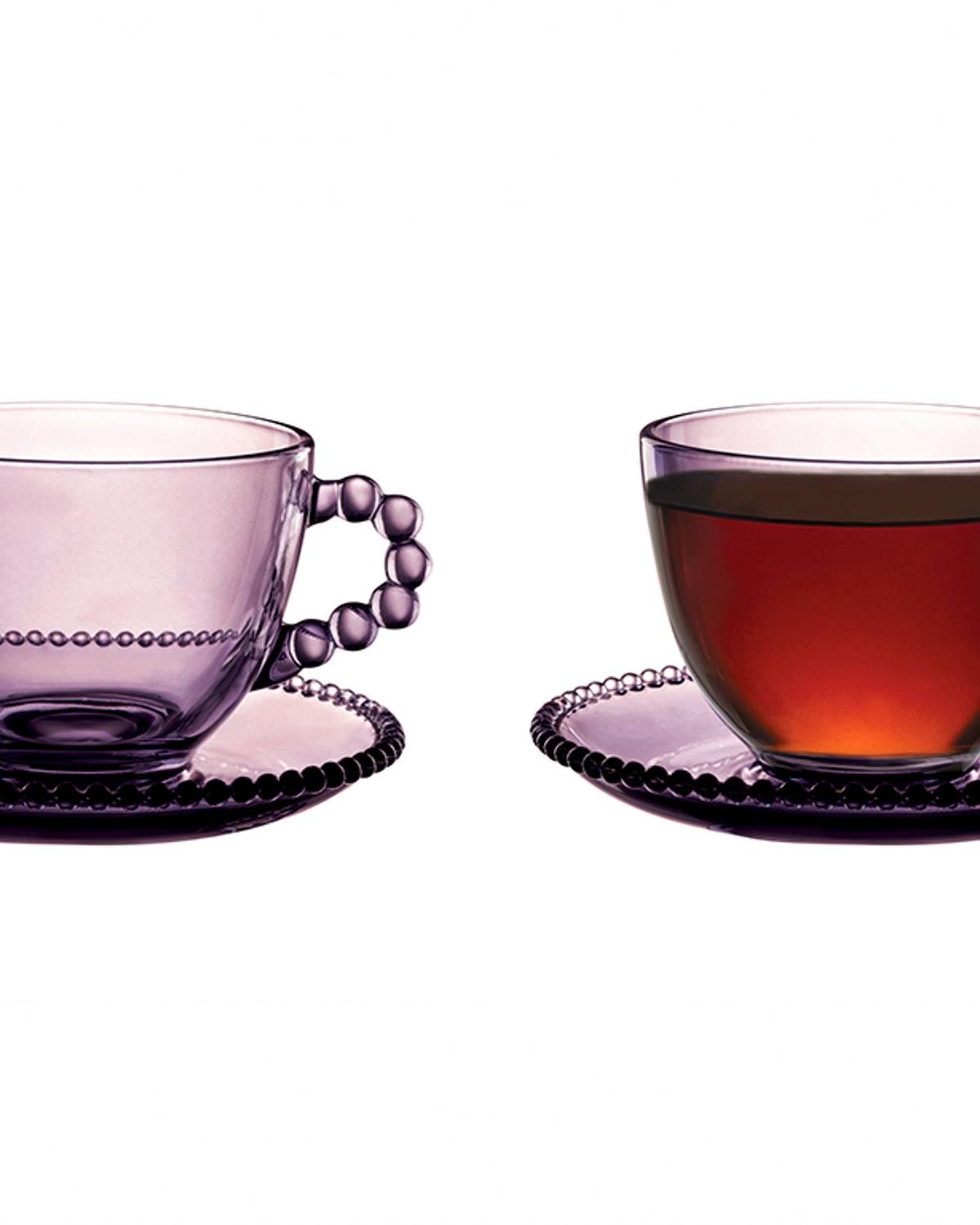 Balloon Сервиз За Чай 4 части за 2 души Стъкло 230 мл Виолетов..