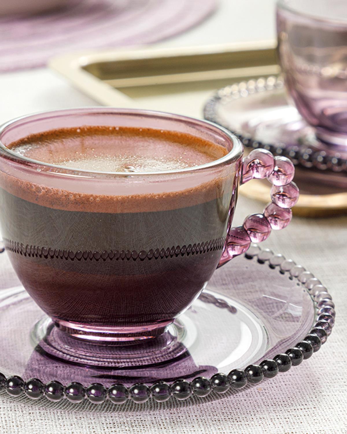 Balloon Glass 4 Pieces 2 Servings Coffee Cup Set 90 ml Violet