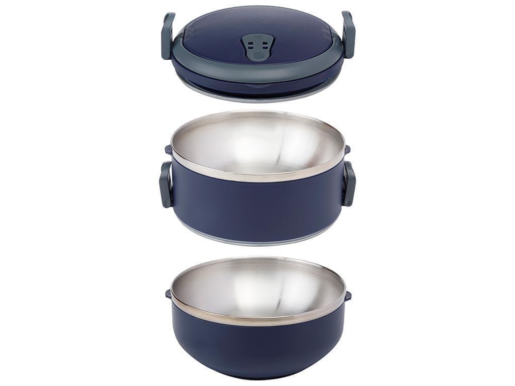 Basıc Кутия За Обяд двойна херметична Неръждаема стомана 1,5 л Морскосин