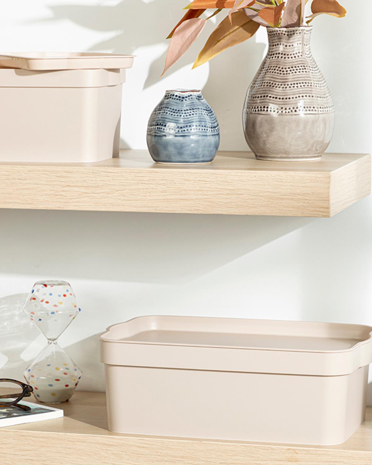 Basıc Кутия За Съхранение 21x11x11 см Бежов