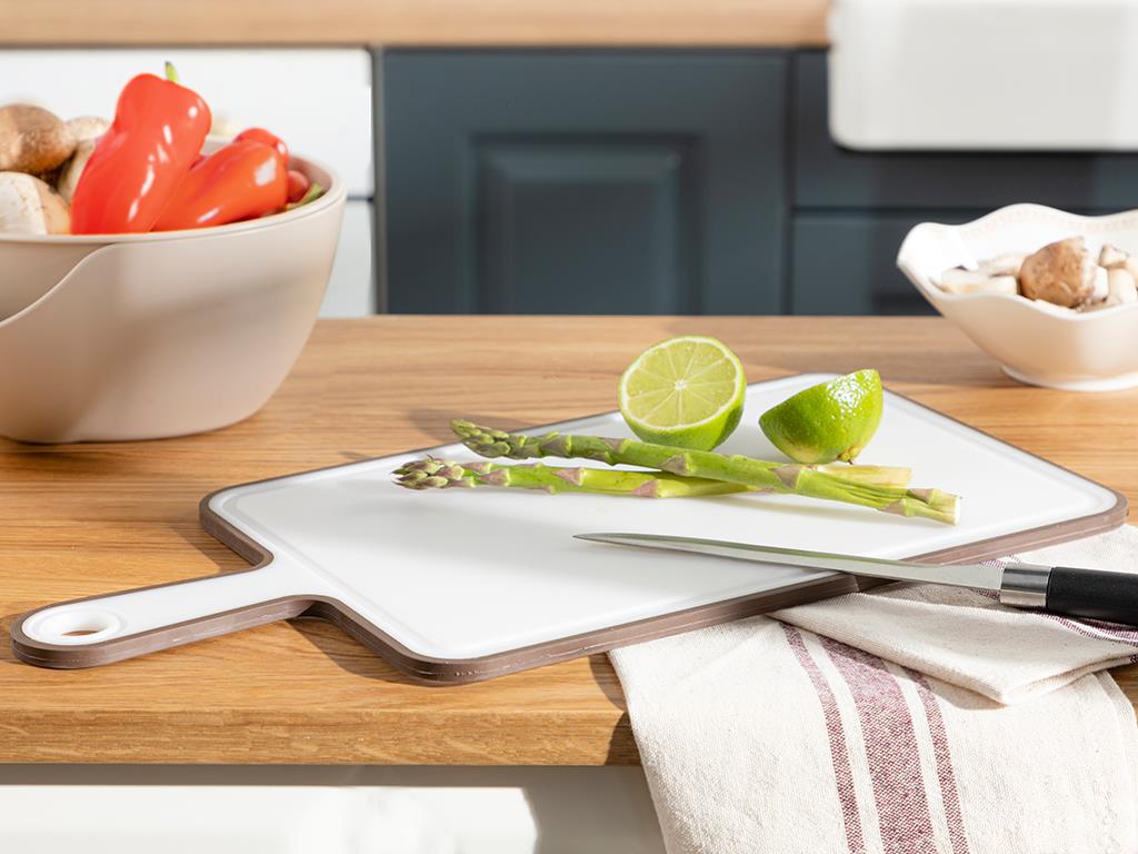 Basıc Дъска За Рязане С дръжка Пластмаса 40 см Кафяв