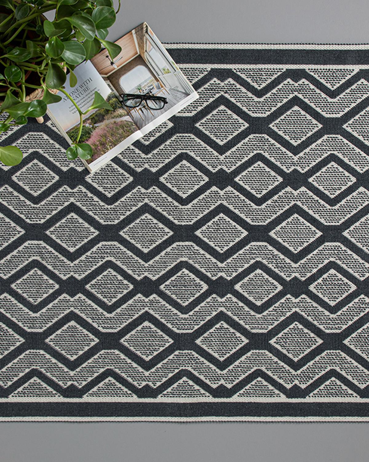 Belmont Килим Памучен 120x170 см Антрацит