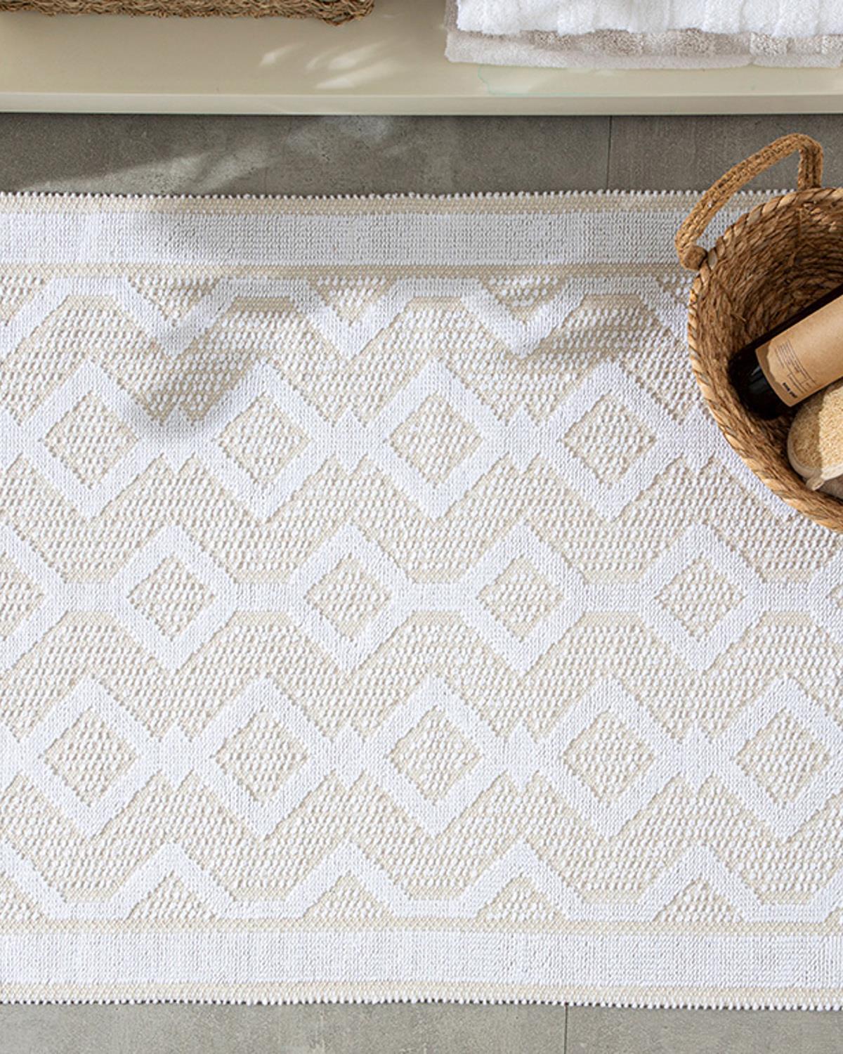 Belmont Килим Памучен 60x100 см Бял
