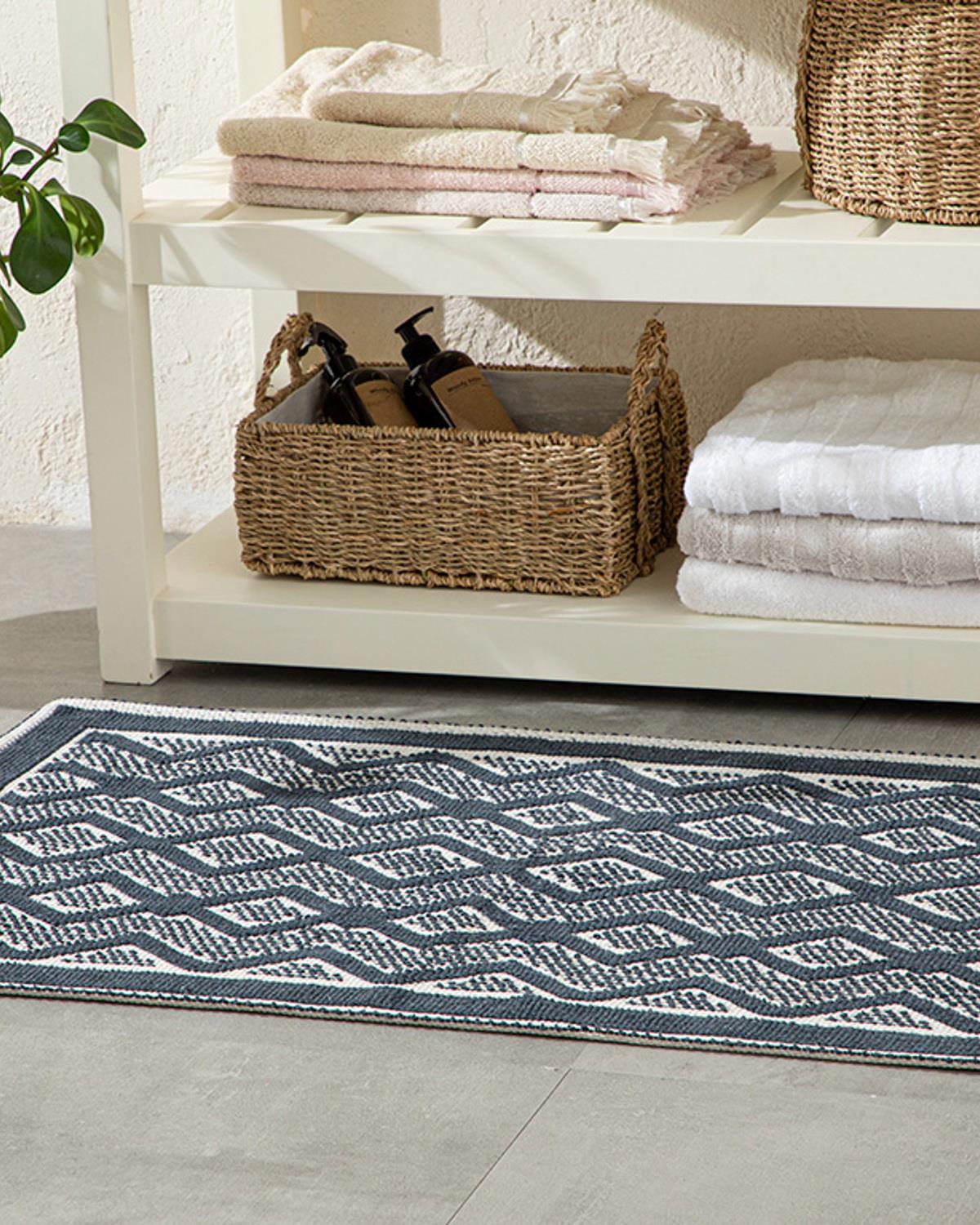 Belmont Килим Памучен 60x100 см Антрацит