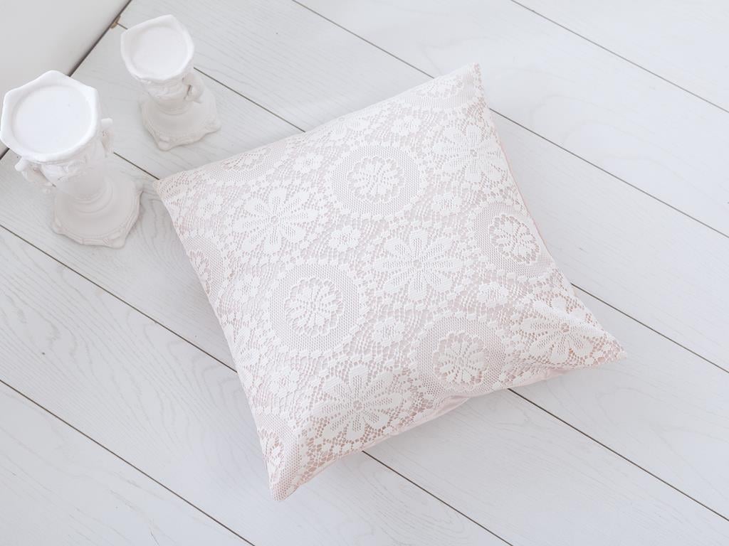 Berta ВЪЗГЛАВНИЦА Декоративно С дантела 45x45 cm Pink