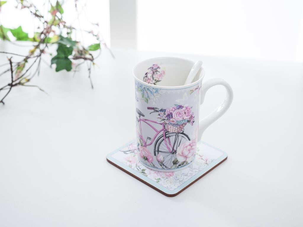 Bıcycle Чаша Подложка за чаша Порцелан 18,0x16,5x8,0 cm Lilac.