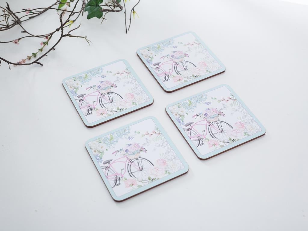 Bıcycle ПОДЛОЖКА ЗА ЧАША 4 Set Мдф Lilac.