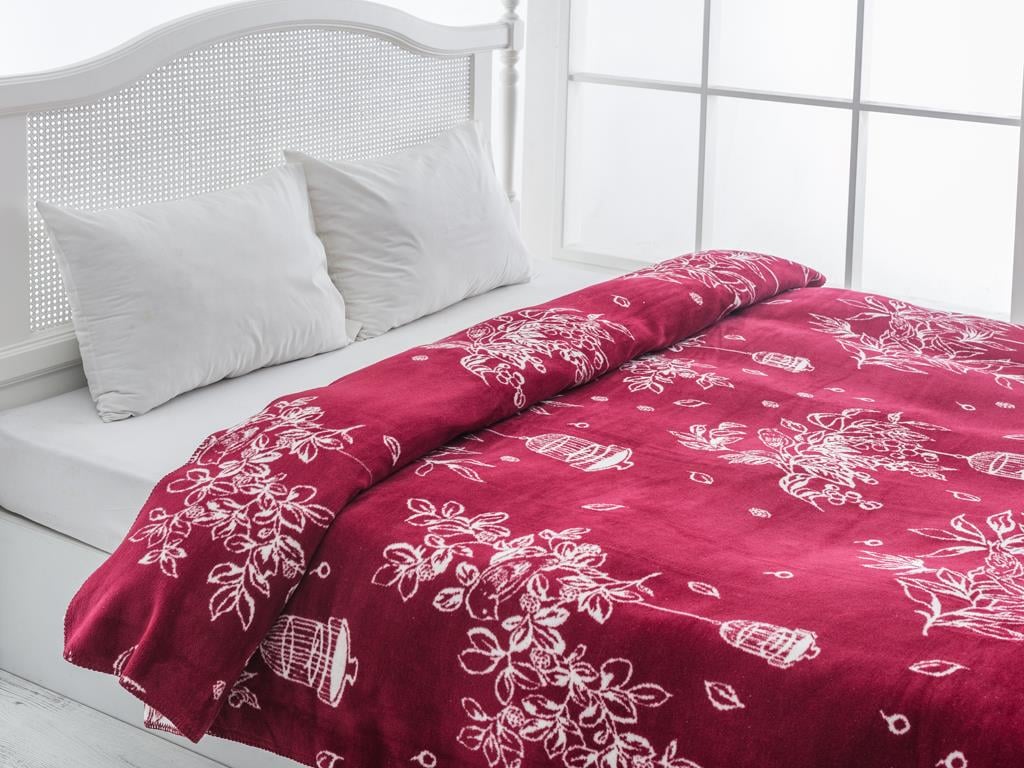 Bird Cherry ОДЕАЛО Двоен Памучен 200x220 cm Claret Red