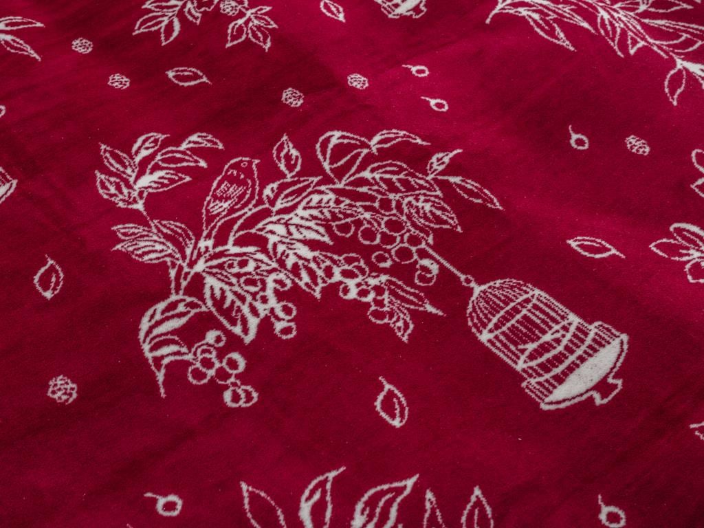 Bird Cherry ОДЕАЛО Tek Kişilik Памучен 150x200 cm Claret Red