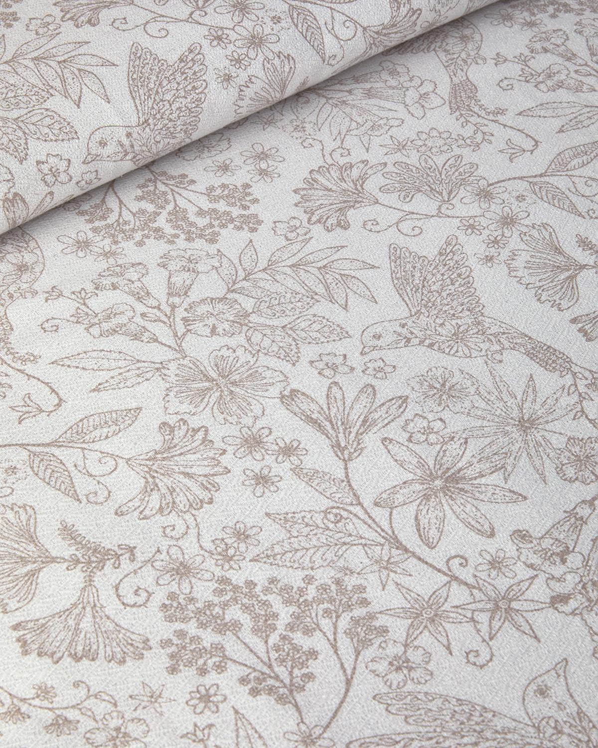 Bird Whisper Printed Single Size Summer Blanket 150x220 cm Beige