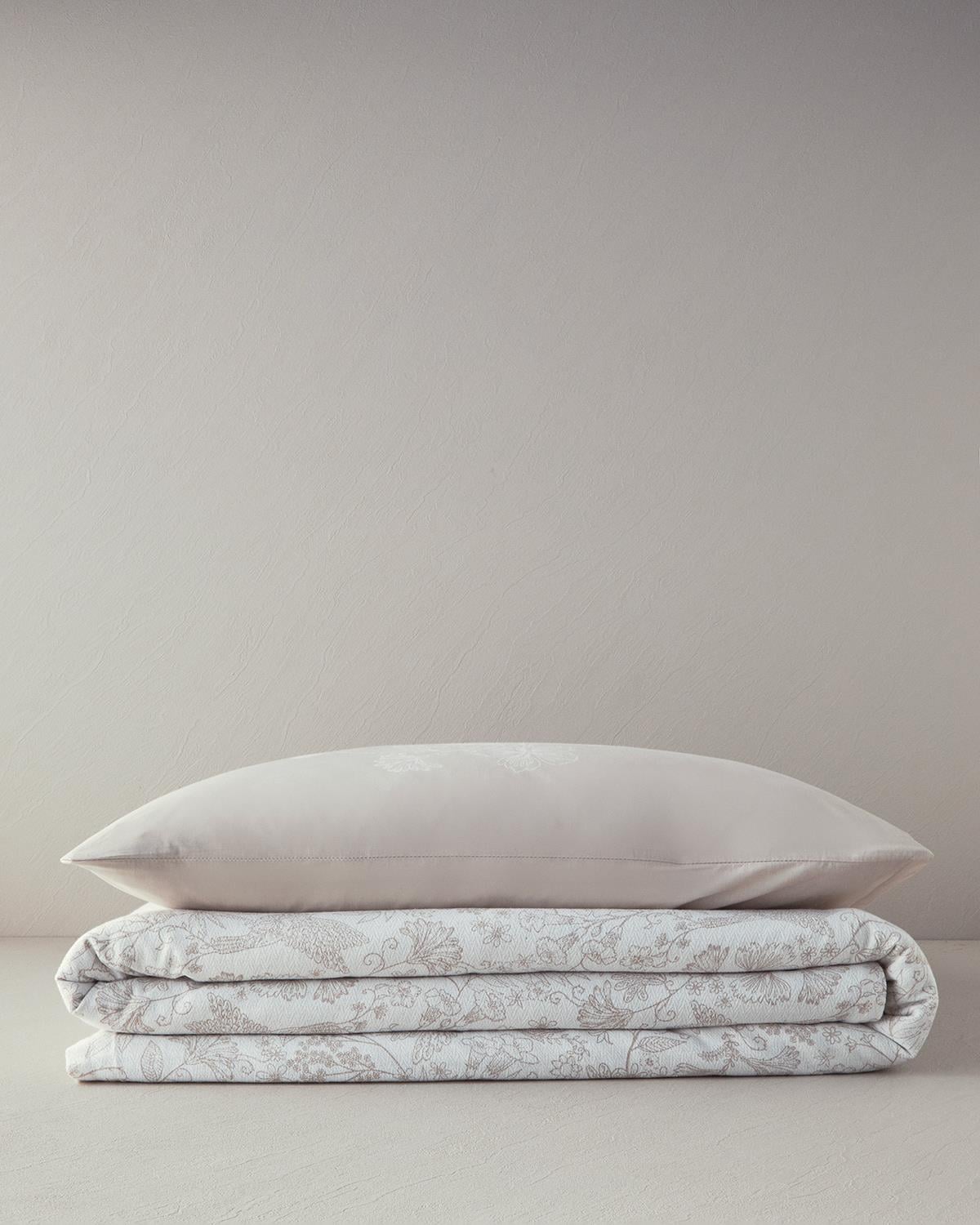 Bird Whisper Printed Single Size Summer Blanket 150x220 cm Beige