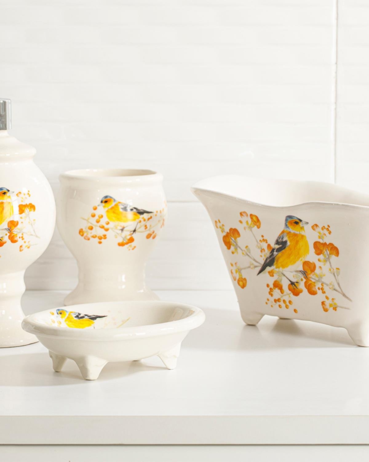 Birdies Комплект За Баня 4 бр. 24x23xx10 см-26x12,8x12,5 см Шарен