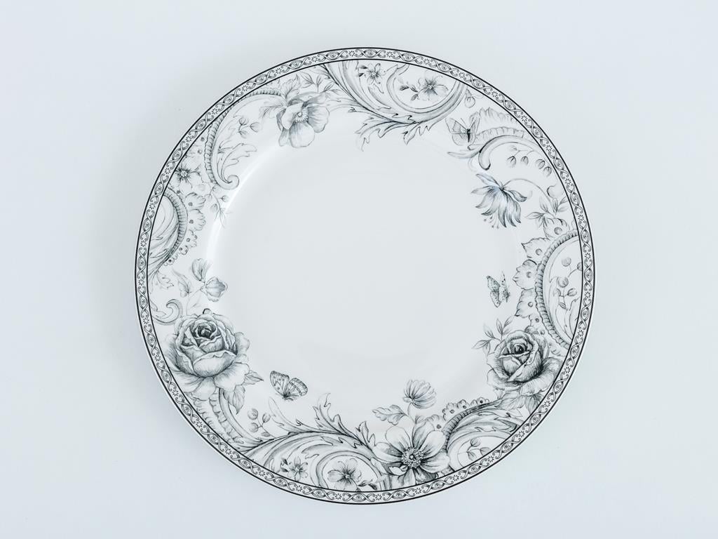 Black Magic Чиния за Сервиране 6 комплект Bone China 27 cm Антрацит