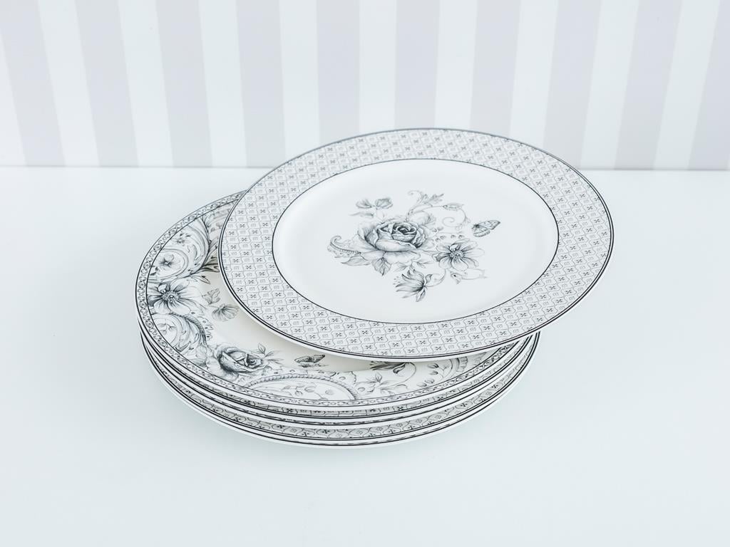 Black Magic Чиния за Сервиране 6 комплект Bone China 27 cm Антрацит