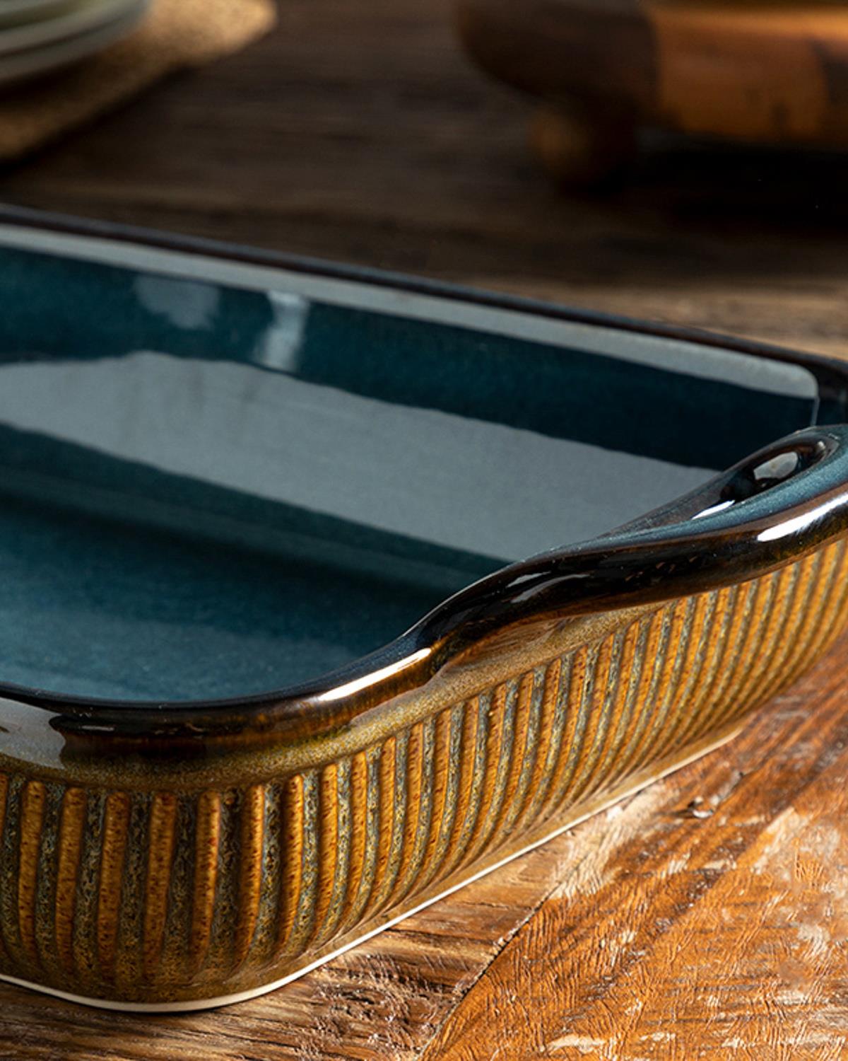 Blurry Тепсия За Фурна Stoneware, Синьо-Кафяво, 0