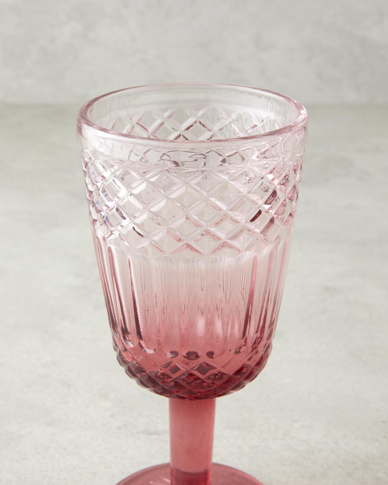 Blush Чаши Със Столче 3 бр. Стъкло 280 мл Розов
