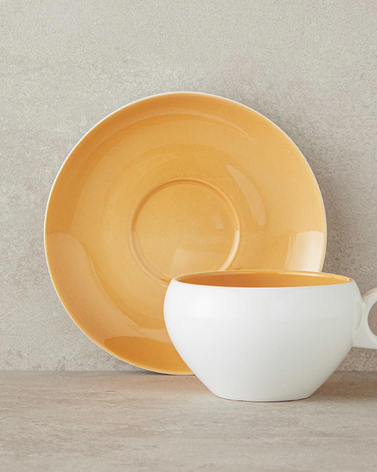 Boho New Bone China Tea Cup Set 250 ml Yellow