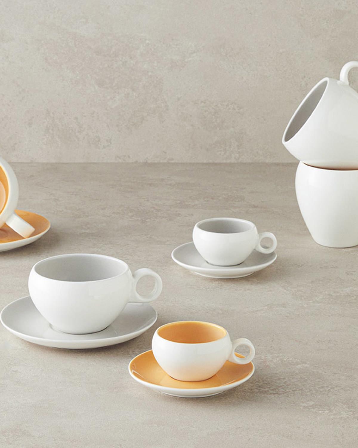 Boho New Bone China Tea Cup Set 250 ml Yellow