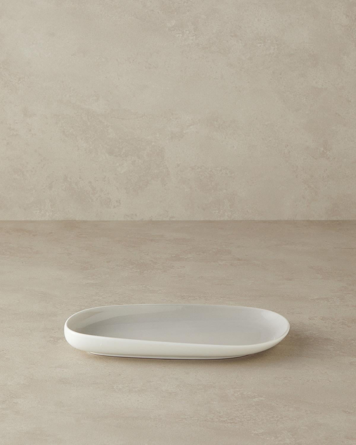 Boho Плато Китайски костен порцелан 27 см Сив