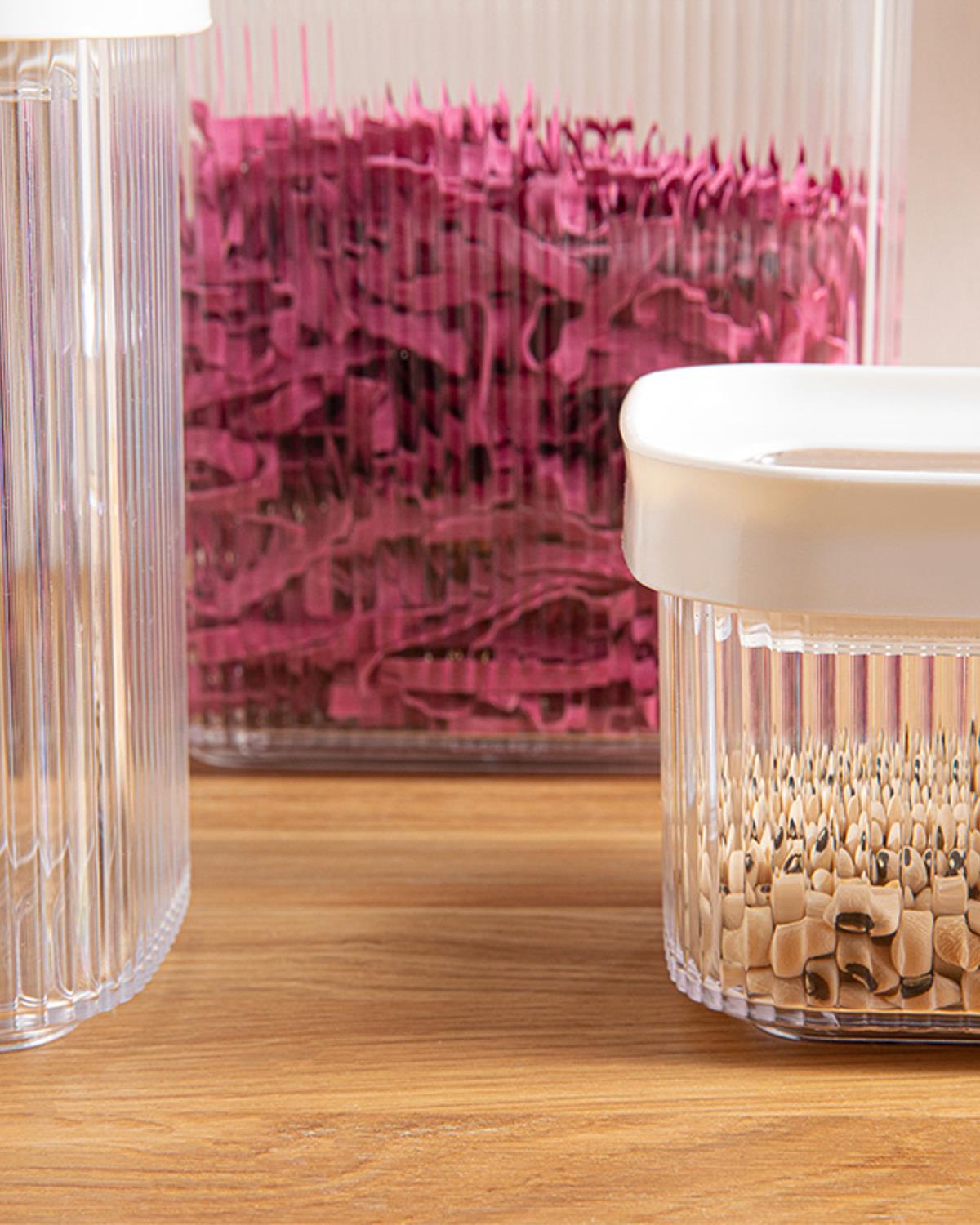 Boston Контейнер За Храни 3 Бр. Правоъгълник, Пластмасов, Бежово, 700 + 1500 + 2000 Ml