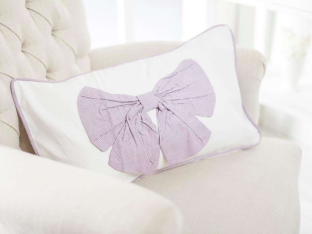 Bow ВЪЗГЛАВНИЦА Бродирани 30x50 cm Purple.