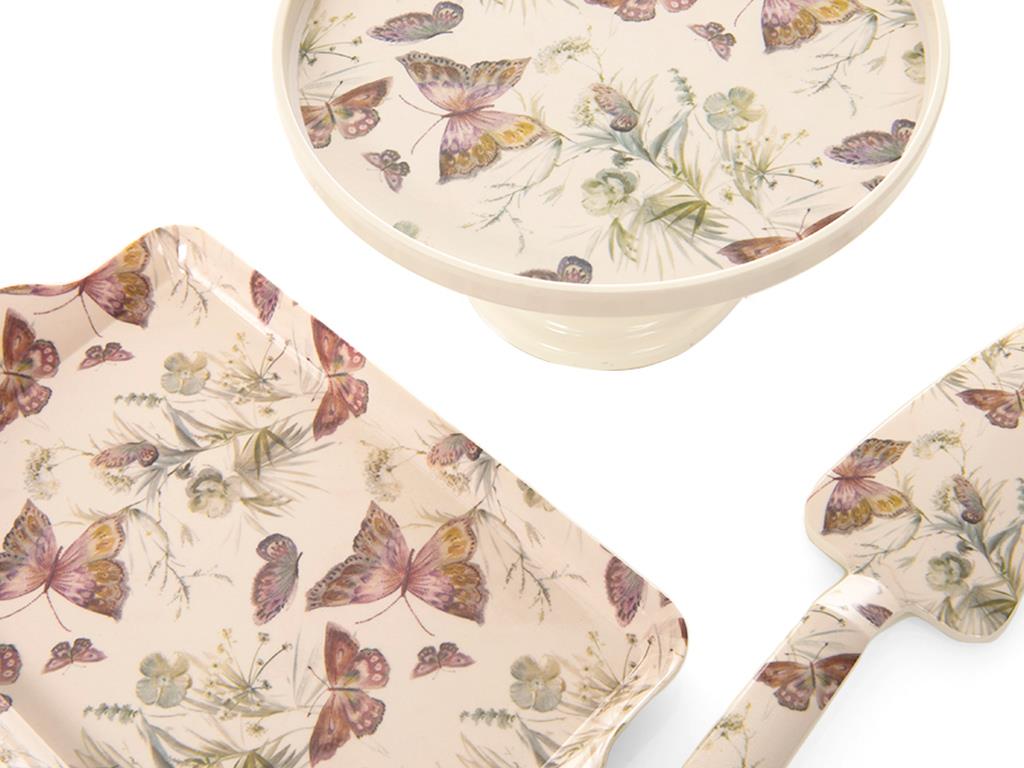 Butterflies КОМПЛЕКТ ЗА КЕКС 3 бр. Меламин Beige