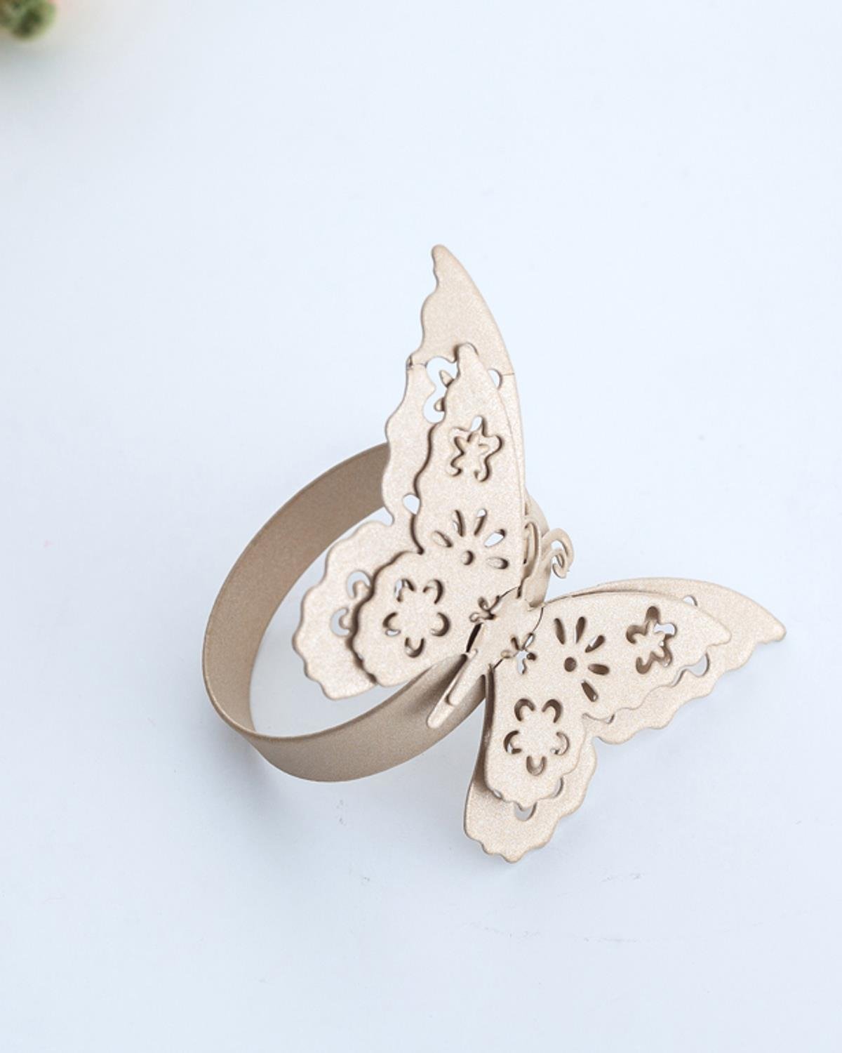 Butterfly Пръстени За Салфетки Единичен Ковано желязо 7,5x7,5x5,0 см Златен