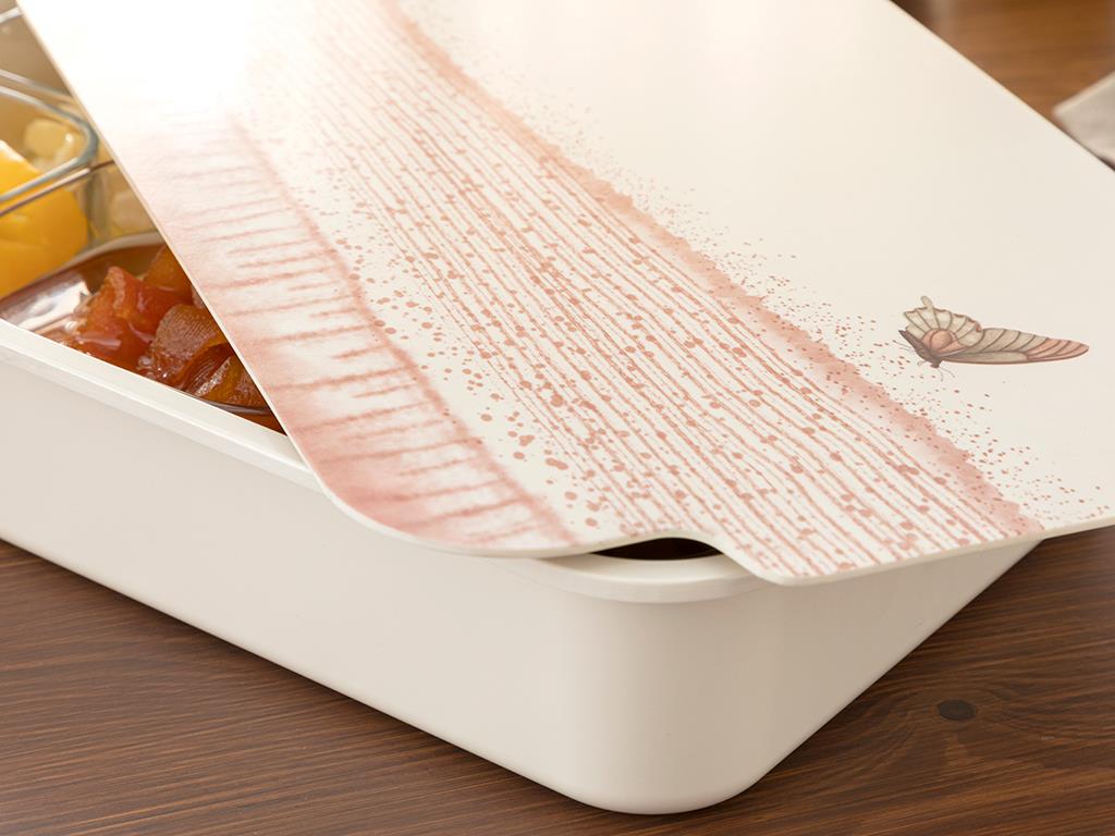 Butterfly Dream СЕРВИЗ ЗА ЗАКУСКА С капак Меламин 40x20 cm White-Pink