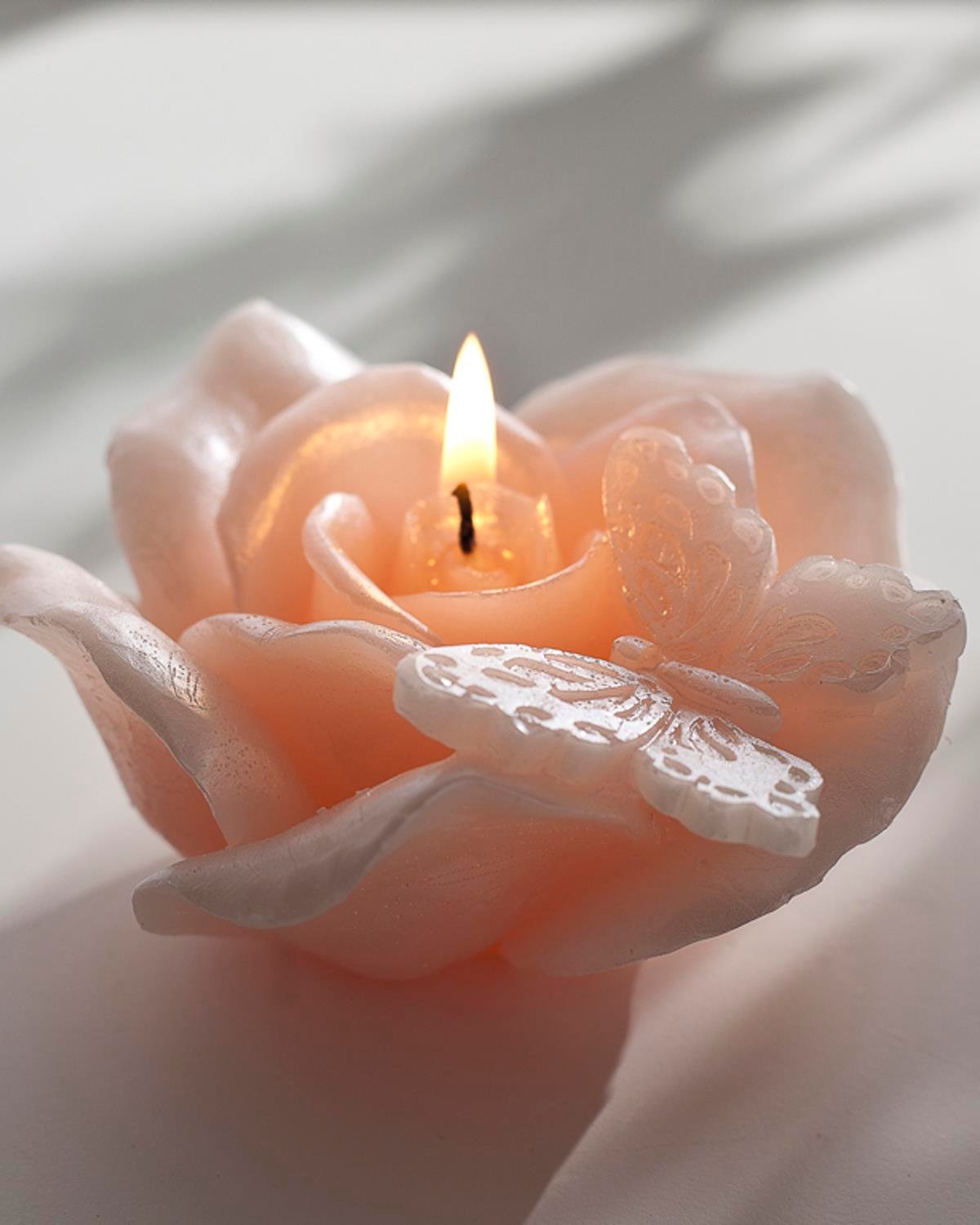 Butterfly Rose Свещ Единичен 7,0x5,4 см Сьомга
