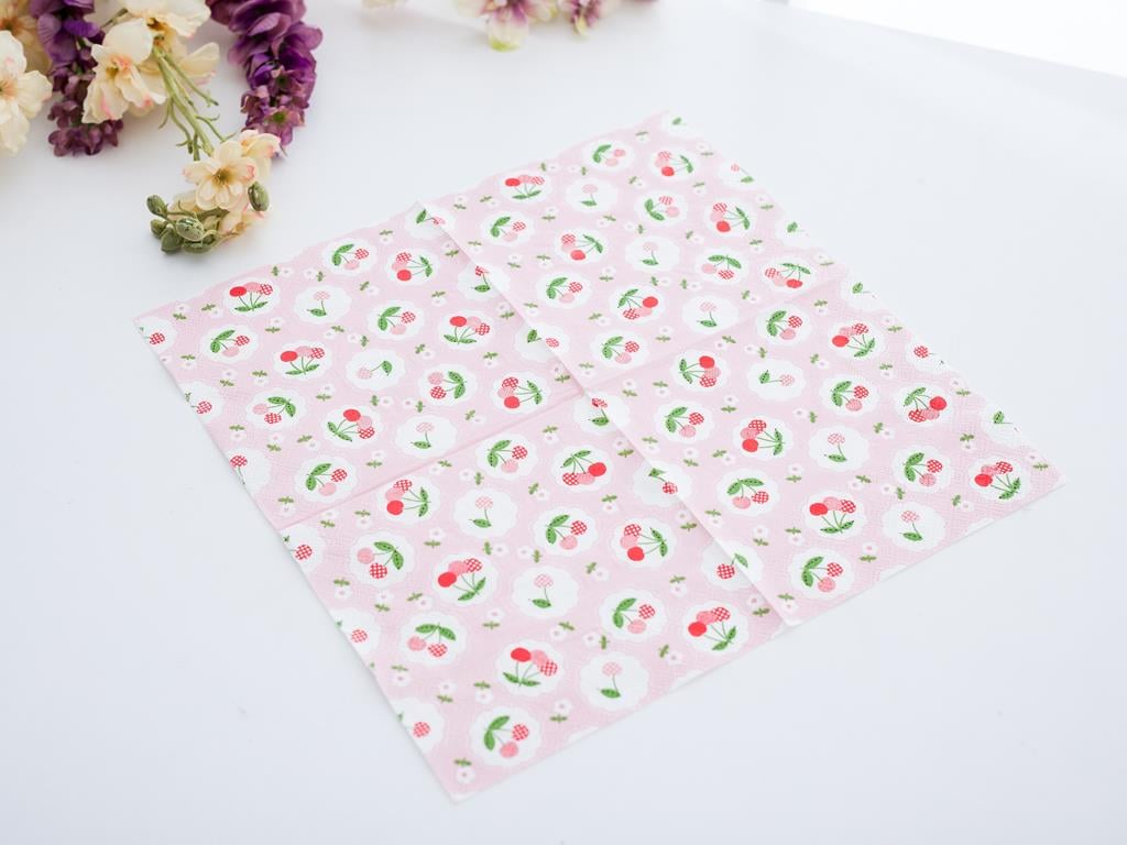 Cherry Round ХАРТИЙНИ САЛФЕТКИ Хартия 33x33 cm Pink