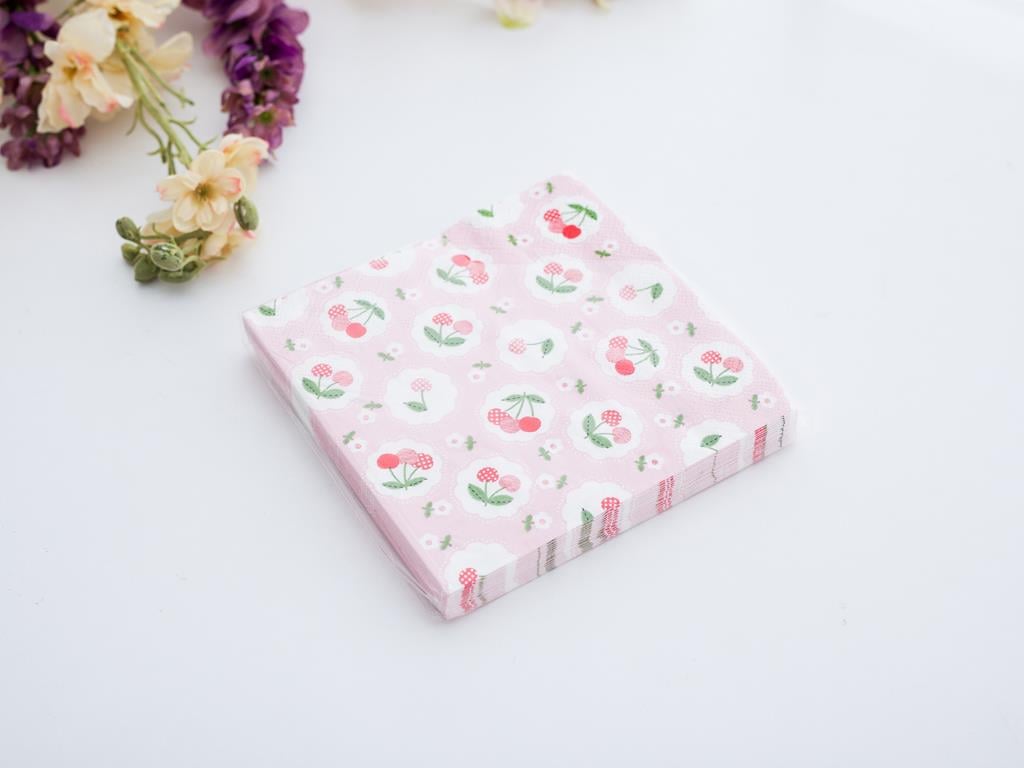 Cherry Round ХАРТИЙНИ САЛФЕТКИ Хартия 33x33 cm Pink